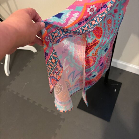 Umgee Pink Paisley Beach Pool Coverup Dress Maxi - Picture 6 of 10